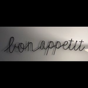 Iron “bon appetit” kitchen sign